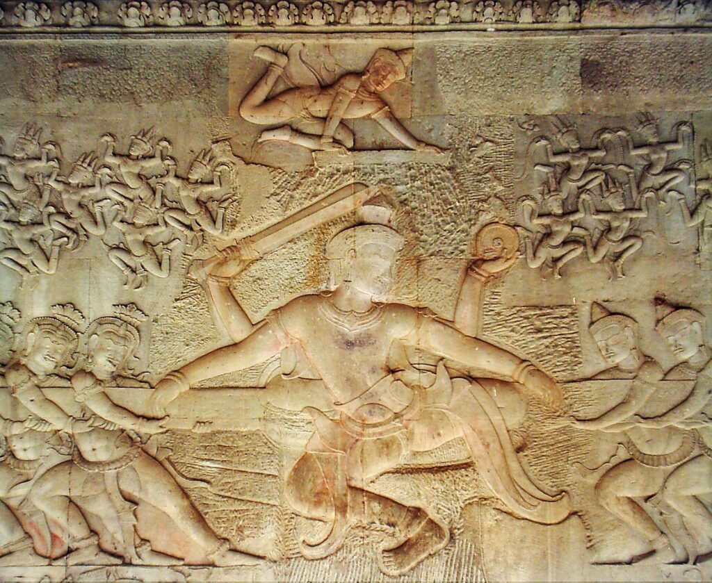 Churning of Ocean In Bas reliefs of Angkor Wat