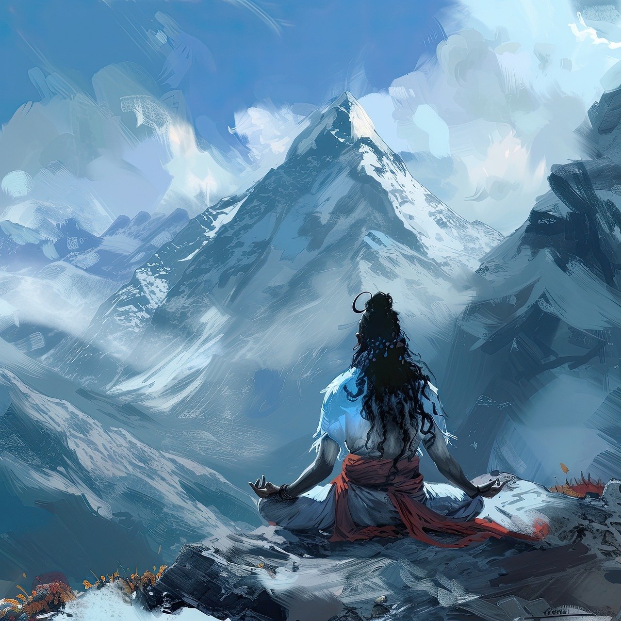 shiva with mountains