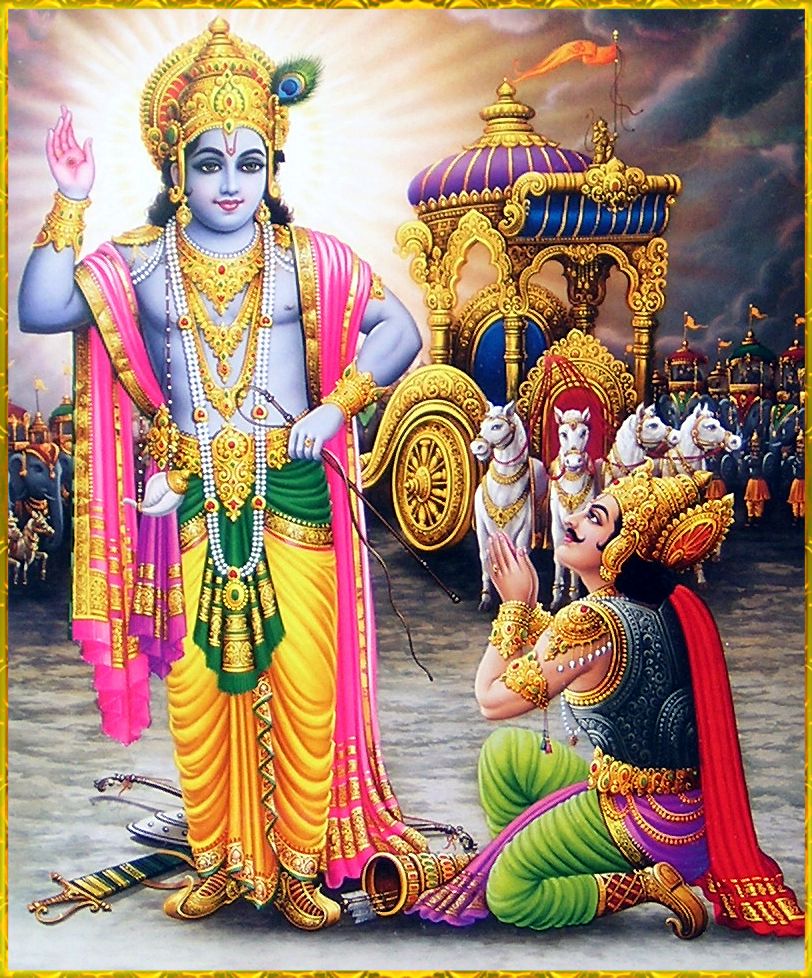 Arjun asking Lord Krishna