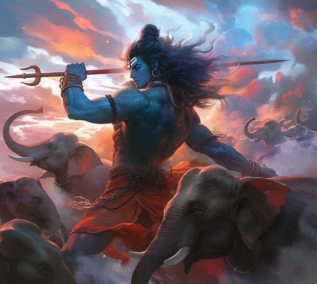 Battle between Shiva and Gajasura