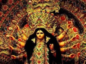 Goddess Durga with Red Clothes