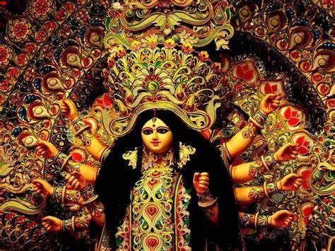 Goddess Durga with Red Clothes