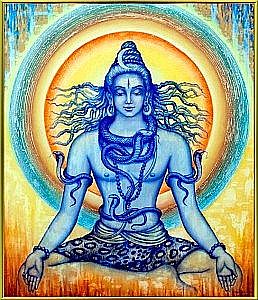 Shiva Meditating with Snakes